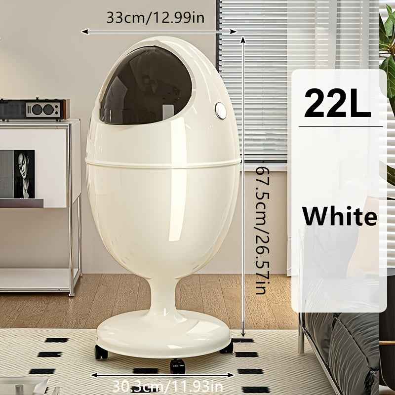 Modern And Elegant Dinosaur Egg Trash Can with High Appearance, Featuring Double-Bucket Design And Large-Capacity Oval Wheeled Trash Can with Lid