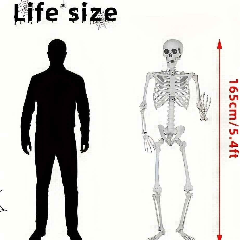 1pc, Oversized Halloween Skull Skeleton, Haunted House ArranSynthetic Gemstoneent Props, Bar Decoration Props, Bone Joints Can Be Activated, Head And Crane Can Be Removed, Halloween Party Decor,Christmas