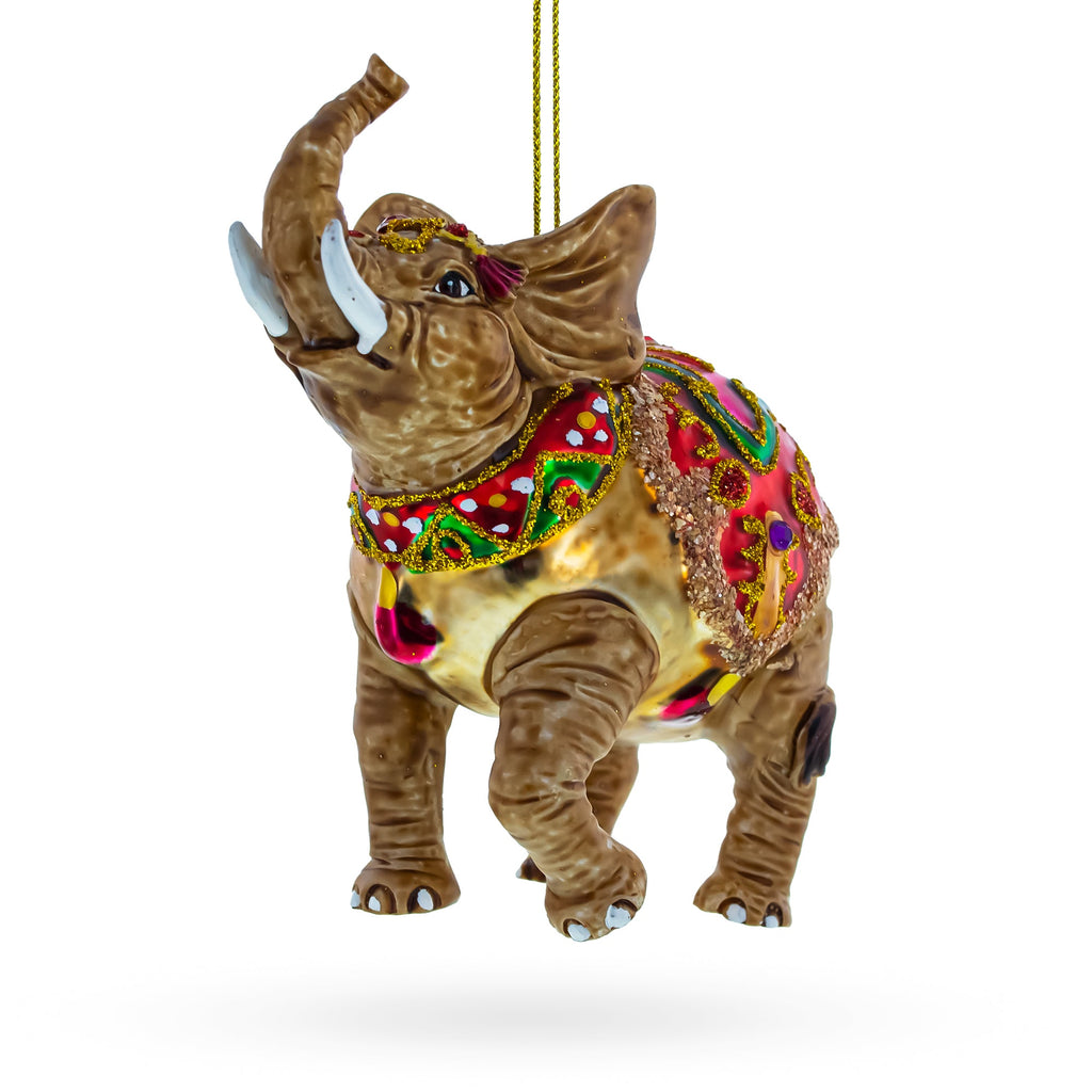 Circus Elephant Glass Christmas Ornament by BestPysanky