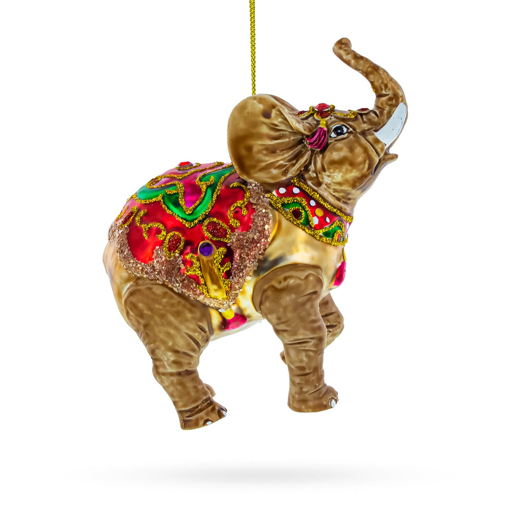 Circus Elephant Glass Christmas Ornament by BestPysanky
