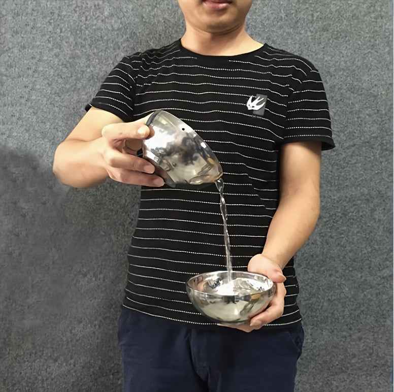 A Set of Stainless Steel Bowls, Where The Empty Ones Create Water - Double Bowls Transform Into Wine, And The Empty Ones Spill Water, Used As Magic Props for Street Performances