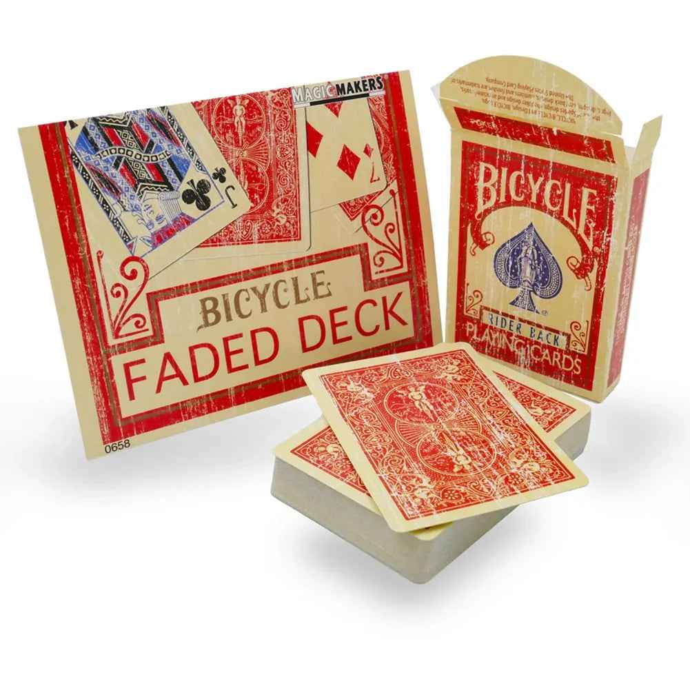 Faded Rider Back Red Bicycle Deck - Big Tim's Magic Emporium