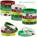 [Christmas Gifts] 30pcs Football Silicone Bracelets - Motivational Wristbands With Team Logo & Player Number Design, Durable Sport-Themed Party Favors For Birthdays, Christmas Gifts, Sports Events