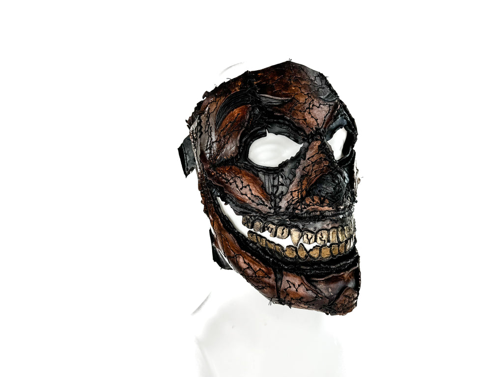 Genuine Leather Mask - GigaMyme Leatherface Edition - Handmade Mime Full Face Cover for Halloween, Performance or Cosplay Costume by Rockwell Masks
