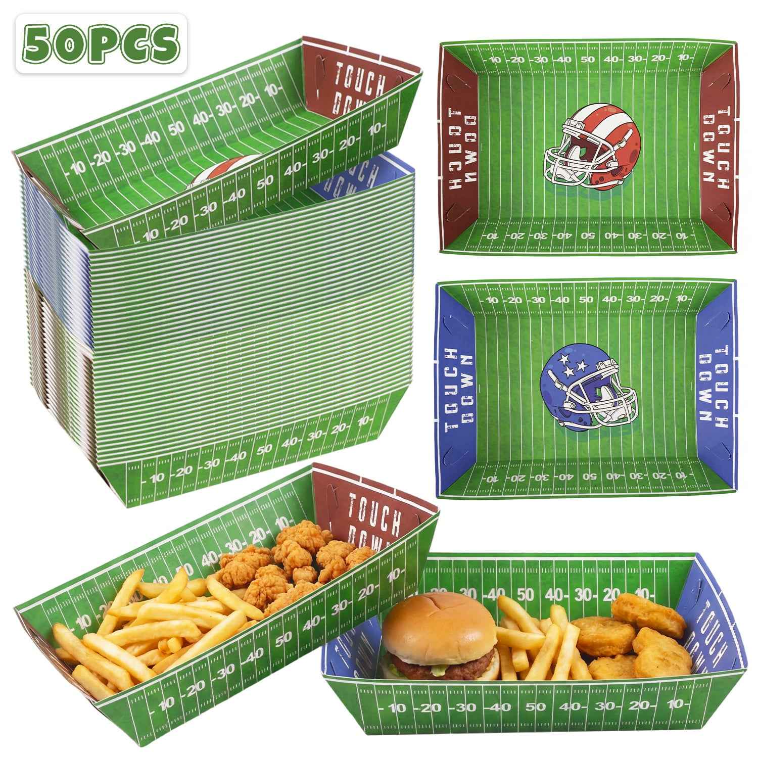 Gift for Her/Him 50pcs Football Party Supplies, Football Paper Trays, Soccer Party Essentials, Football Theme Party Favors for Gameday, Carnivals, Birthday, Sport, Party Decor- Party And Event Supplies, Party Small Gifts, Multi-item Party Gift