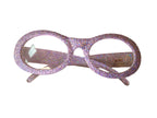 Silver Sparkle Glitter Glasses with Clear Lens by HalloweenStore.com