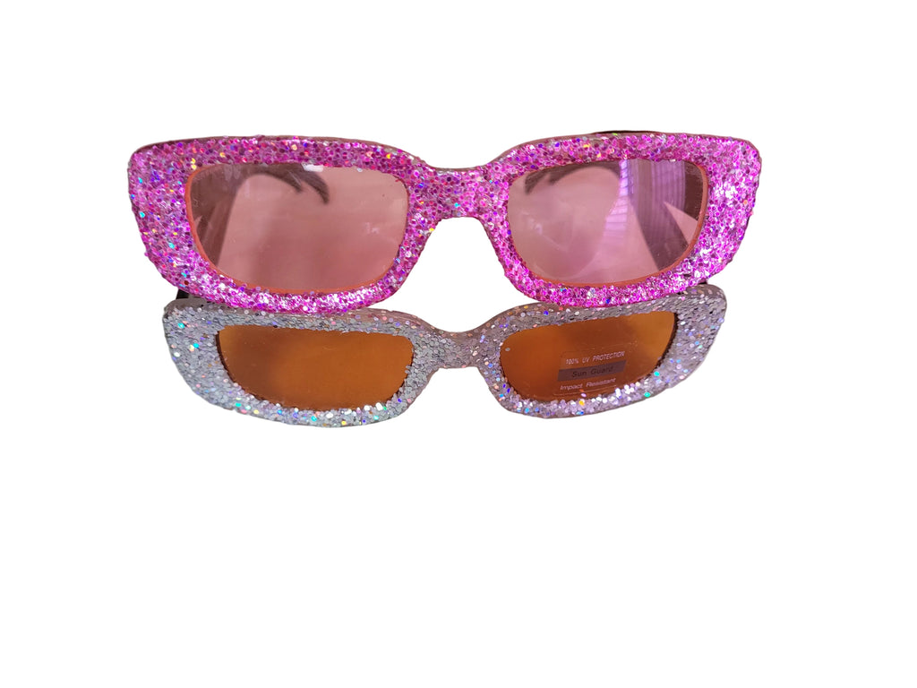 Vintage Style Rectangle Glitter Glasses by HalloweenStore.com