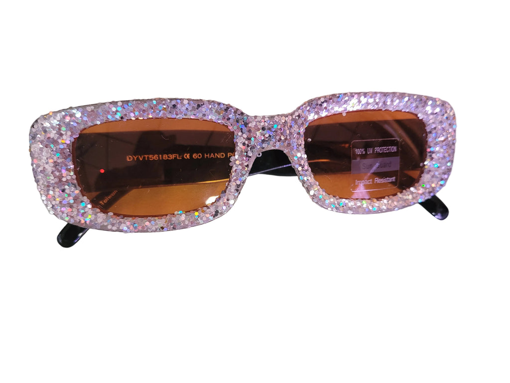 Vintage Style Rectangle Glitter Glasses by HalloweenStore.com
