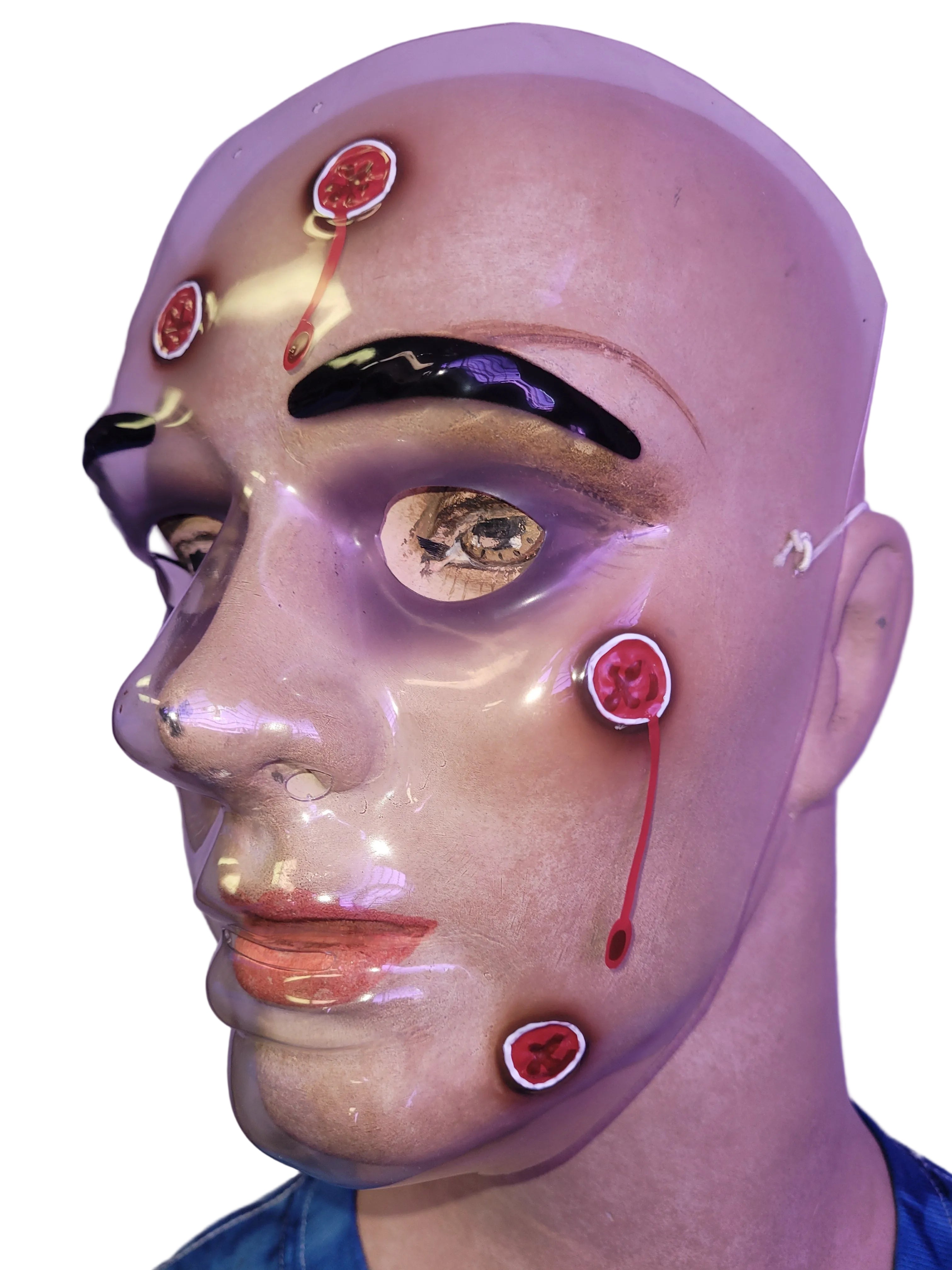 Plastic Wounded Face Bloody Masks by HalloweenStore.com