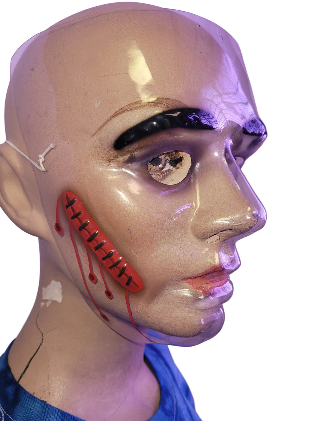 Plastic Wounded Face Bloody Masks by HalloweenStore.com