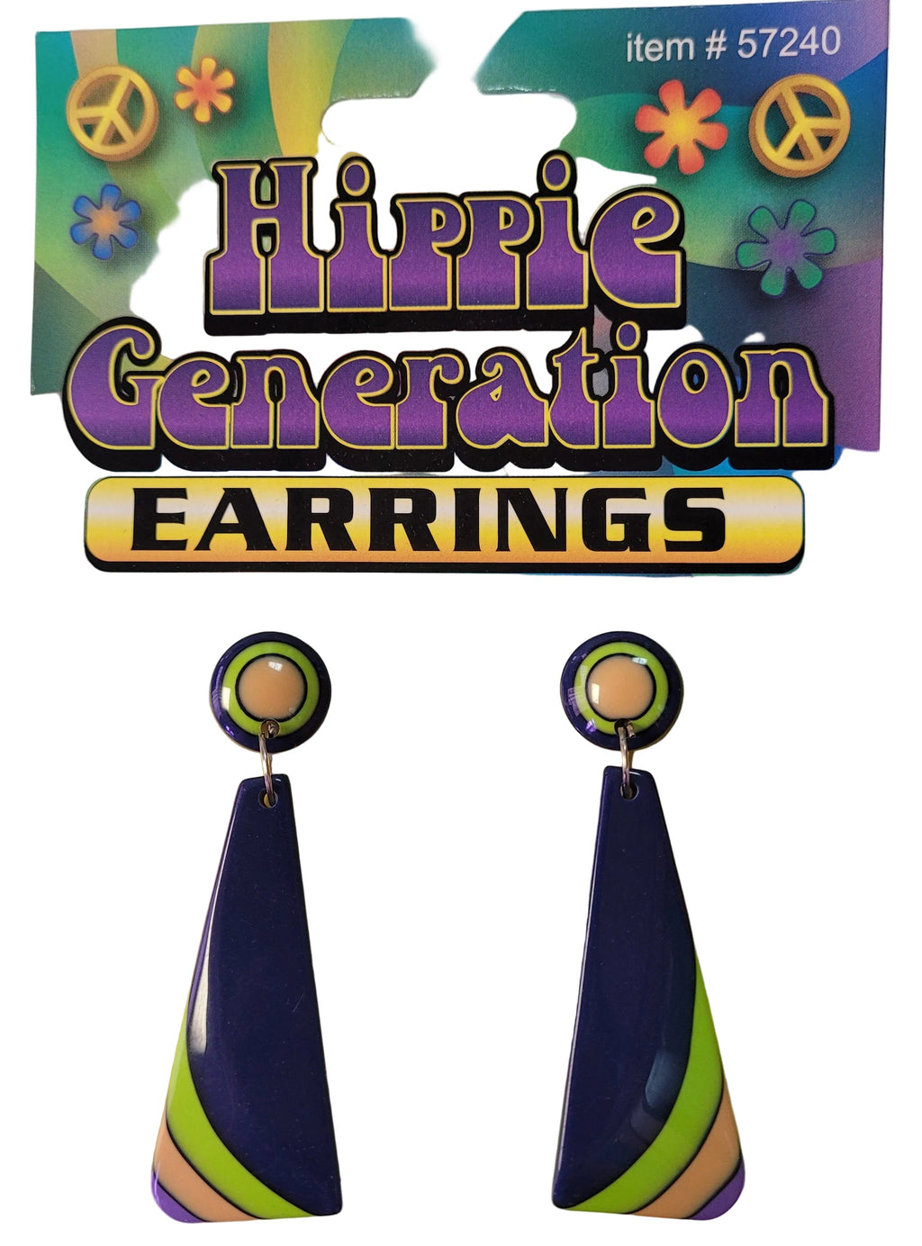 Hippie 60's Mod Generation Earrings Plastic by HalloweenStore.com