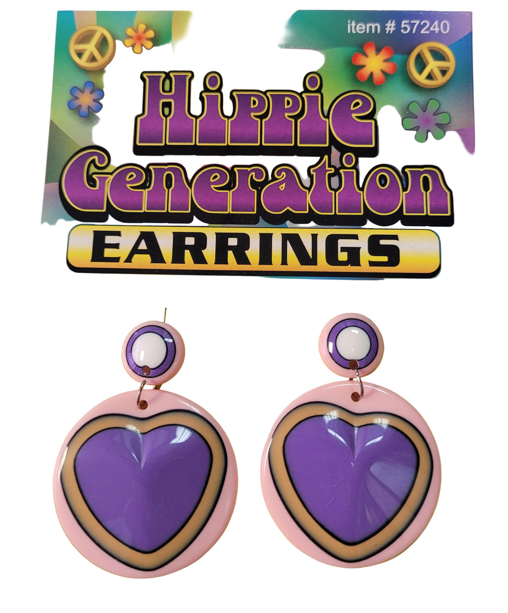 Hippie 60's Mod Generation Earrings Plastic by HalloweenStore.com