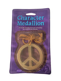 Character Medallion Gold Peace Sign Necklace by HalloweenStore.com
