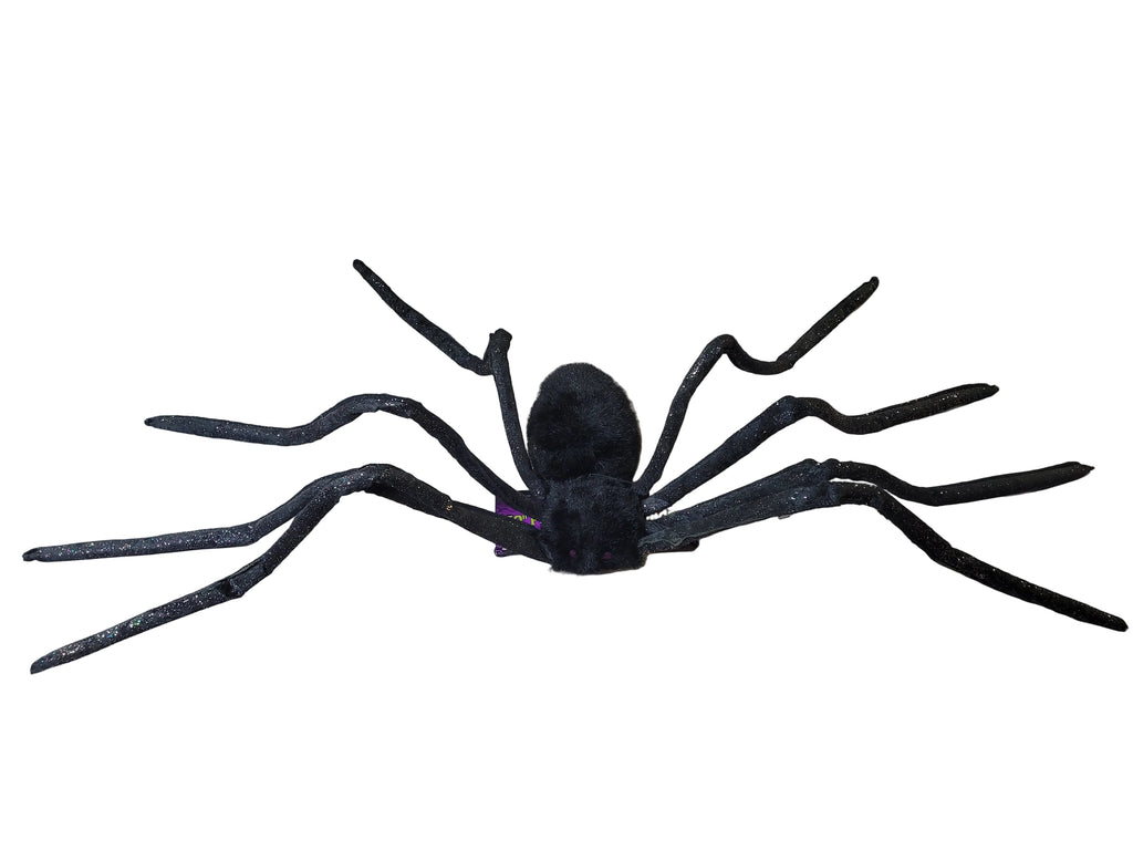 50" Posable Black Glitter Spider Halloween Prop by HalloweenStore.com
