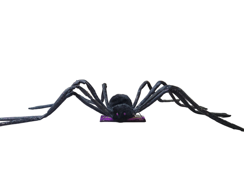 50" Posable Black Glitter Spider Halloween Prop by HalloweenStore.com