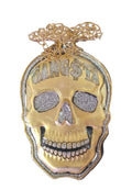 Gold Gangster Skull Medallion by HalloweenStore.com