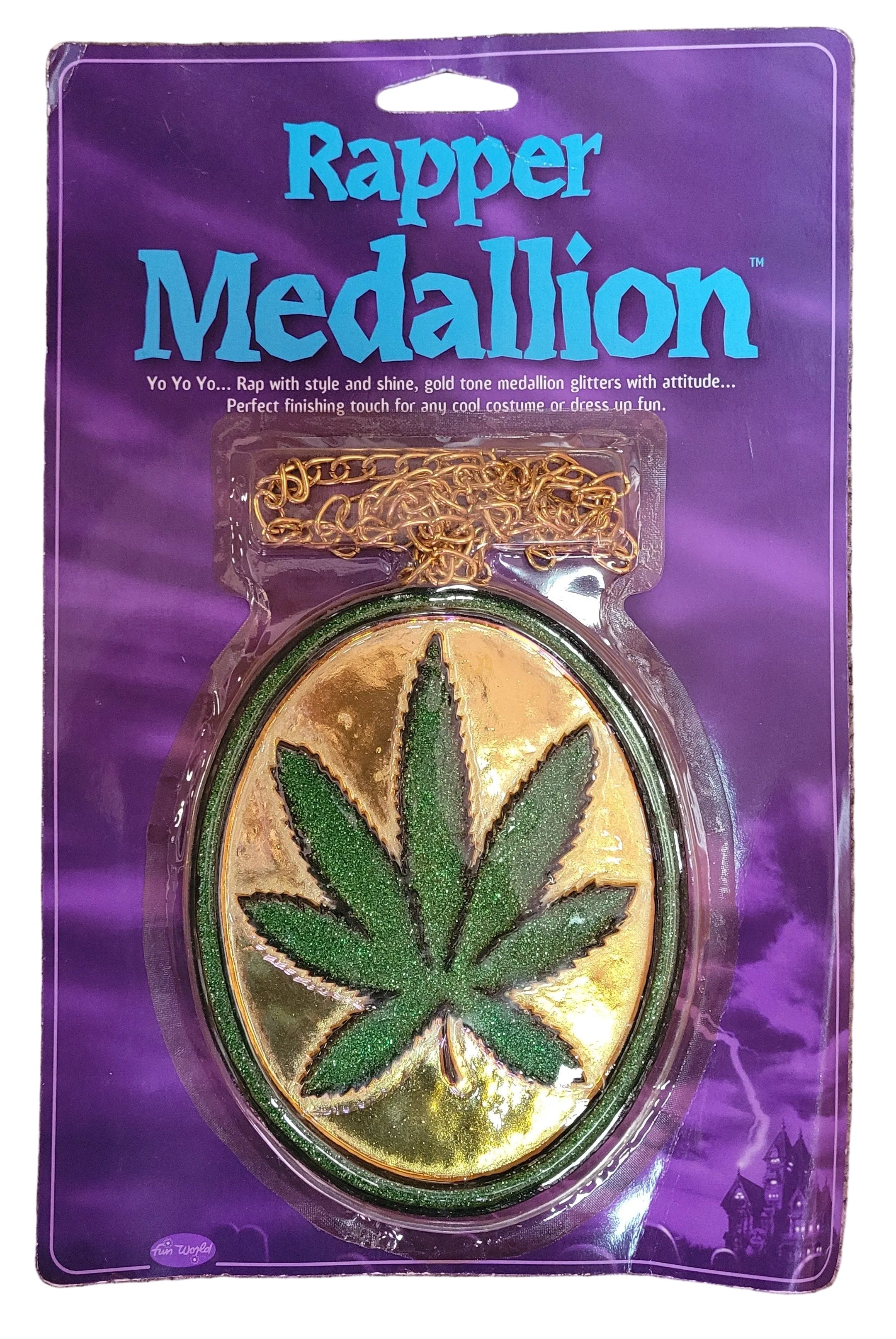 Cannabis Pot Leaf Rapper Medallion by HalloweenStore.com