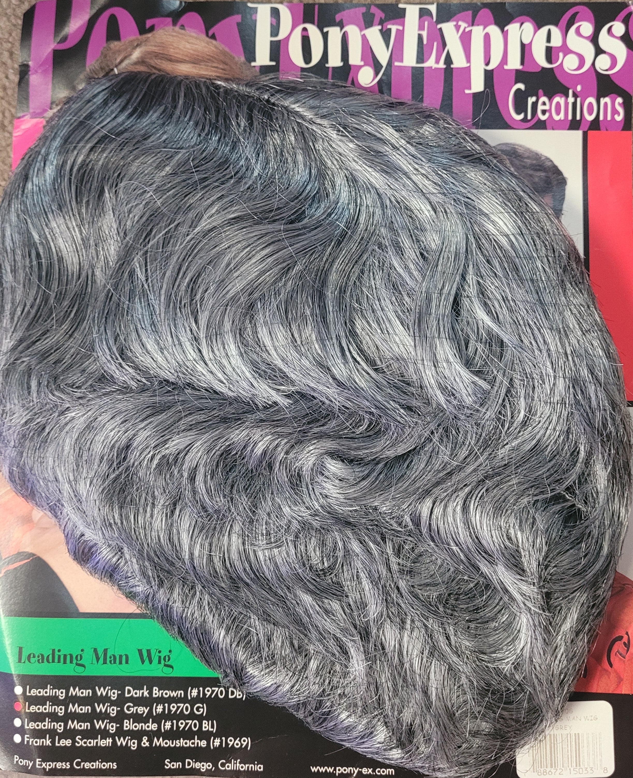 Leading Man Dark Grey Costume Wig Pony Express by HalloweenStore.com