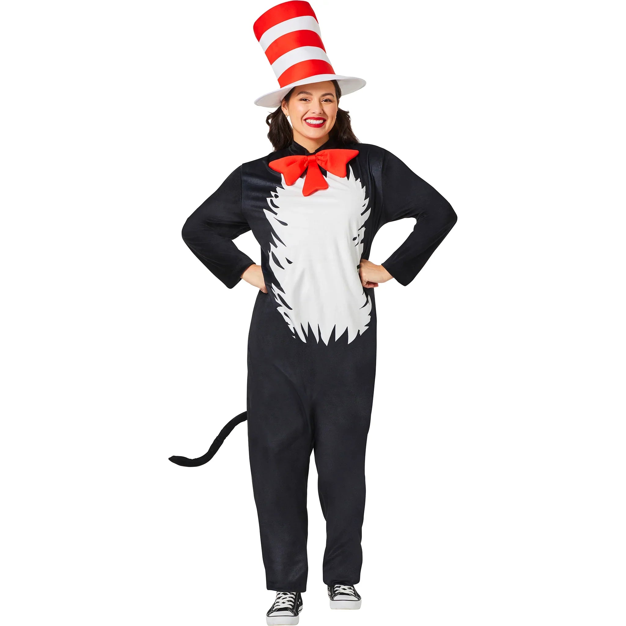 Adult Dr. Seuss The Cat In The Hat Costume Jumpsuit by HalloweenStore.com
