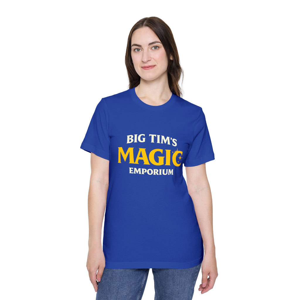 "Big Tim's Magic Emporium" - Retro Logo Tee T-Shirt by Printify