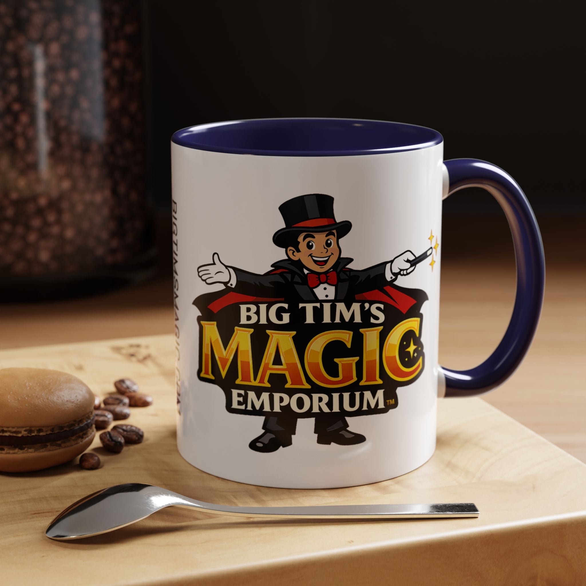 Magic Logo Coffee Mug — "Big Tim's Magic Emporium" Accent Mug (11/15oz) by Printify