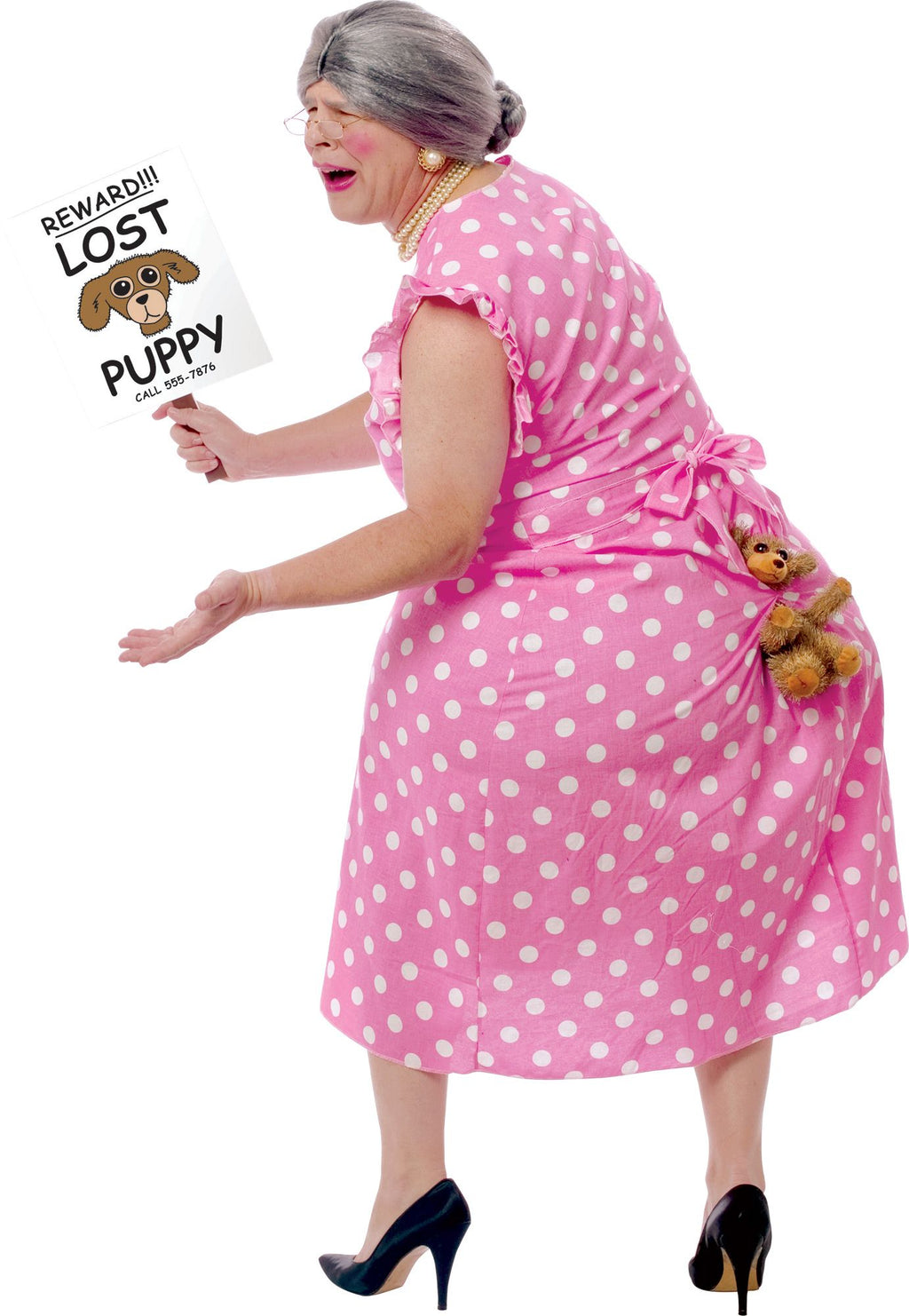 Lost Puppy Adult Funny Sat On Puppy Costume by HalloweenStore.com