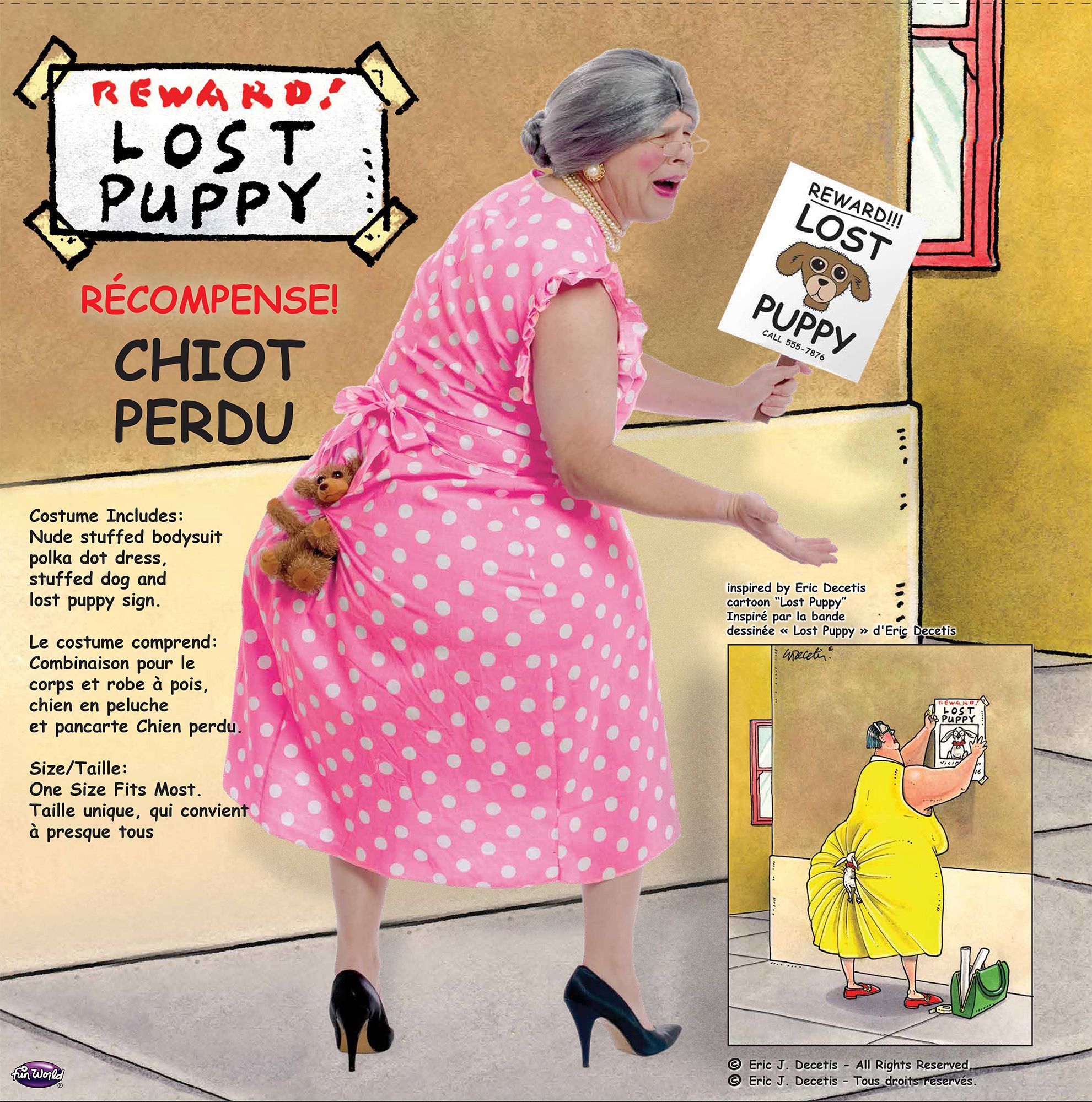 Lost Puppy Adult Funny Sat On Puppy Costume by HalloweenStore.com