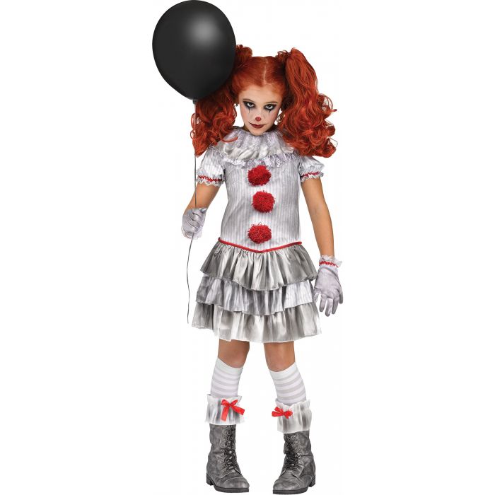 Carnevil Clown Pennywise Girls Costume by HalloweenStore.com