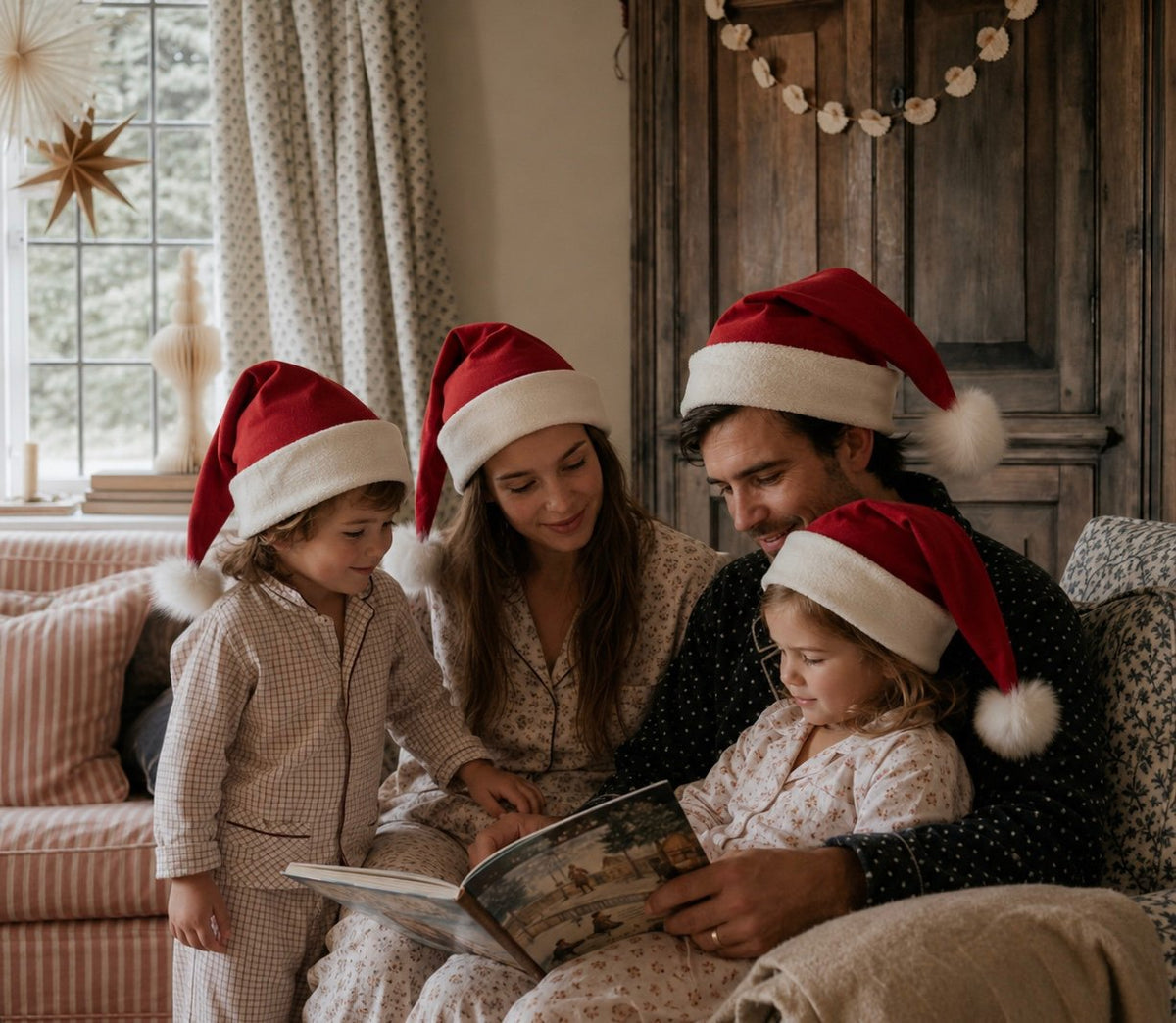 No Plastic Family Santa Hat | Organic Cotton, Hemp, and Fur by Band of the Wild