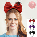 12PCS - Halloween Spider Accent Oversized Bow Headbands by Madeline Love