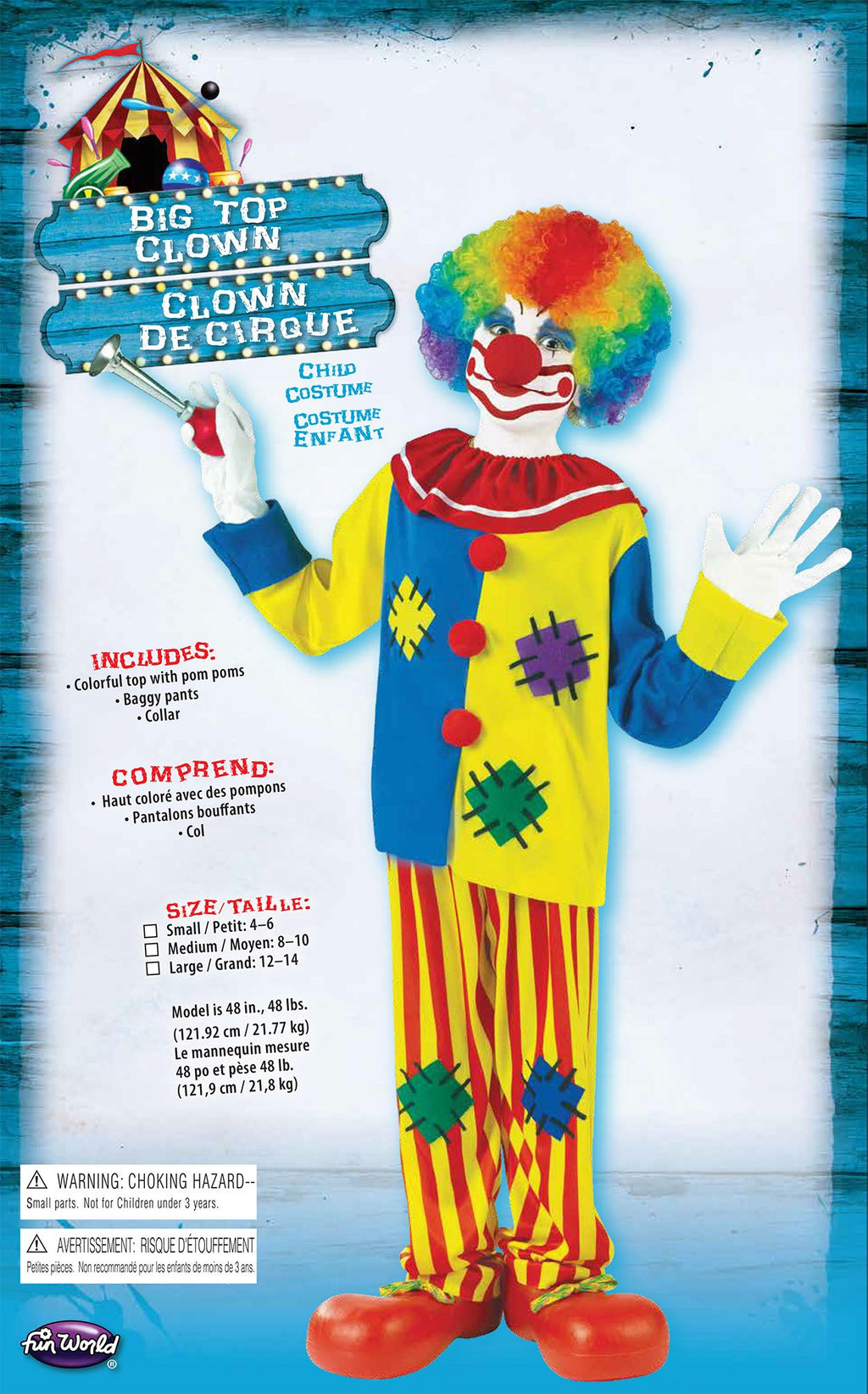 Big Top Clown Multicolor Boys Costume by HalloweenStore.com