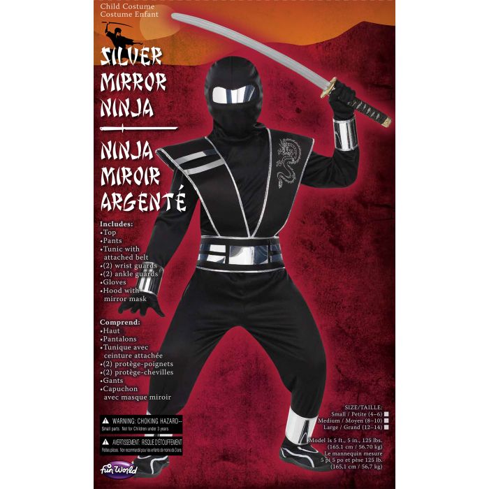 Boy's Silver Mirror Ninja Costume by HalloweenStore.com