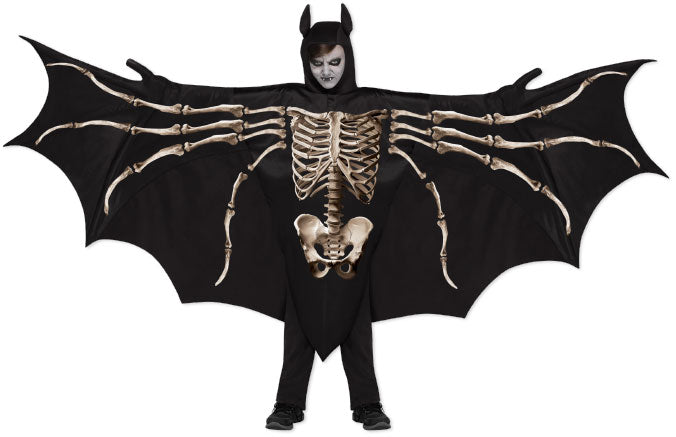 Wicked Winged Bat Skeleton Wing Cape Boys Costume by HalloweenStore.com