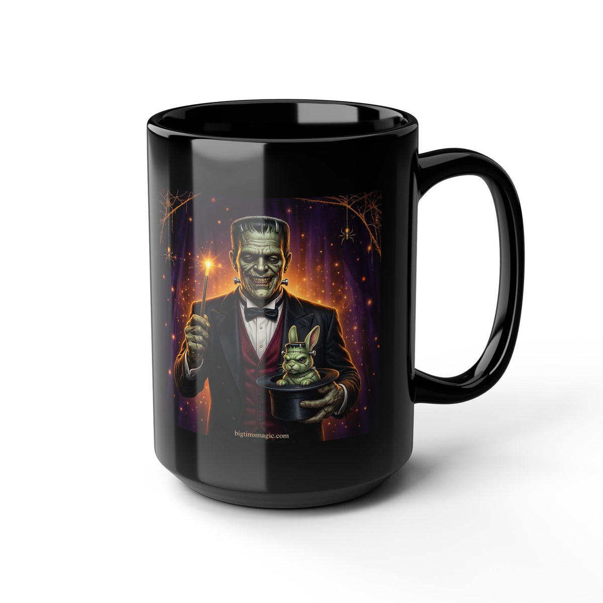 Frankenstein | Dracula Magician Black Mug — Halloween mug/Coffee Cup (11oz/15oz) by Printify