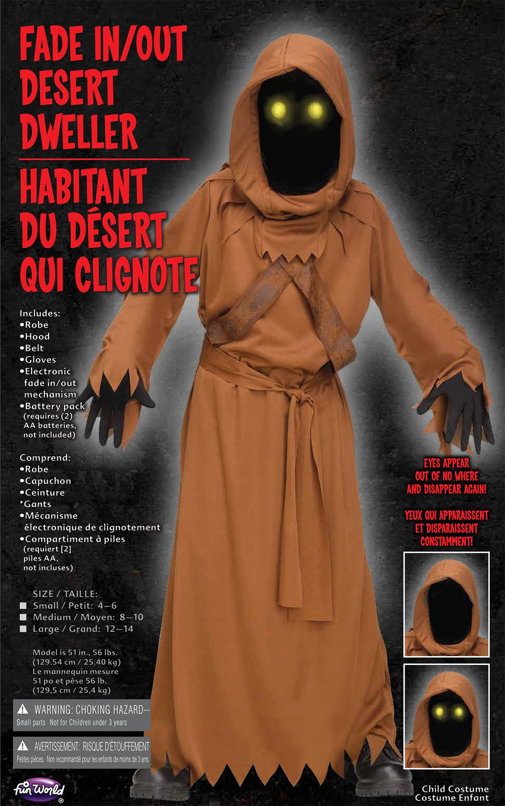 Boys Fading Eye Desert Dweller Costume Light Up Eyes by HalloweenStore.com