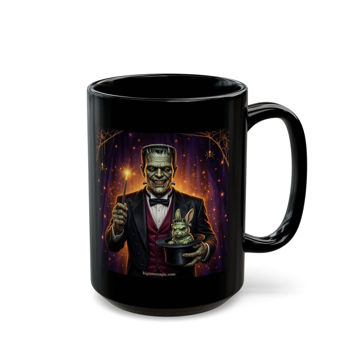 Frankenstein | Dracula Magician Black Mug — Halloween mug/Coffee Cup (11oz/15oz) by Printify