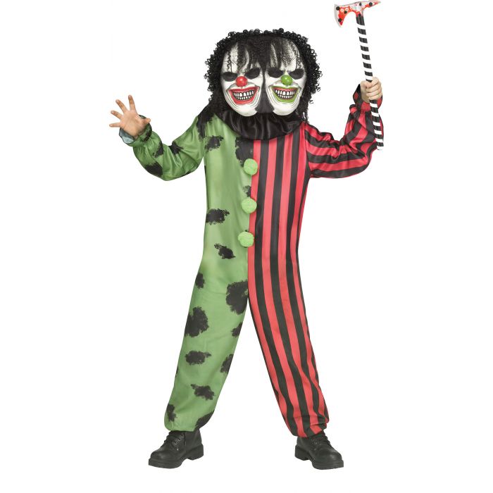 Creepy Two Headed Clown Child Costume by HalloweenStore.com