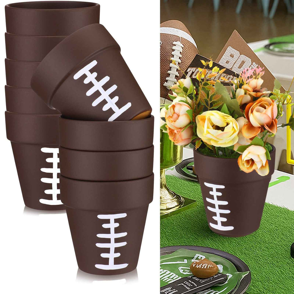 Set of 9 Football-Themed Centerpieces, 4-Inch Vases for Rugby Flowers, Perfect for Sports-Themed Birthday Parties And Home Decorations