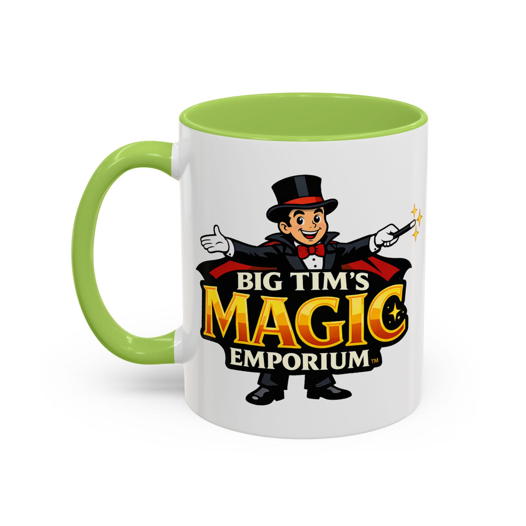 Magic Logo Coffee Mug — "Big Tim's Magic Emporium" Accent Mug (11/15oz) by Printify