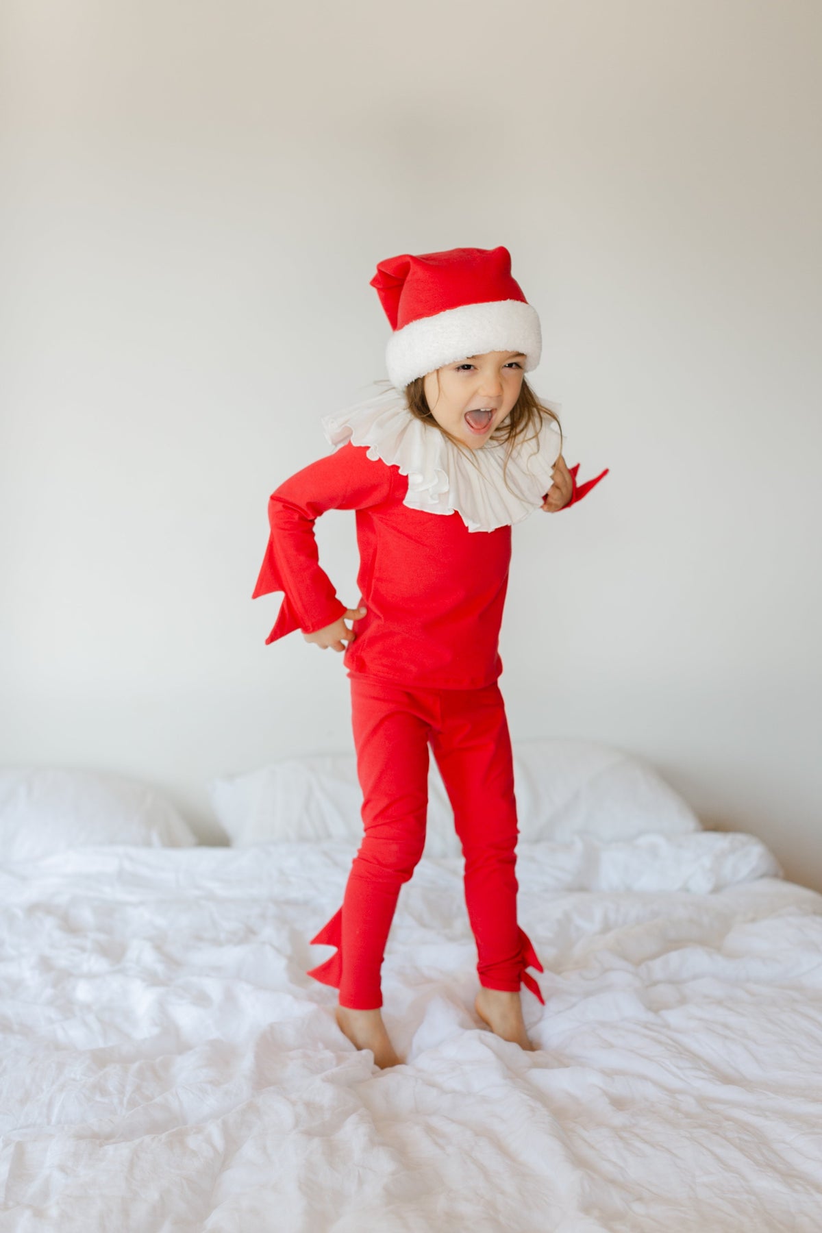 Red Holiday Elf Costume, Santa Costume by Band of the Wild