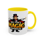 Magic Logo Coffee Mug — "Big Tim's Magic Emporium" Accent Mug (11/15oz) by Printify