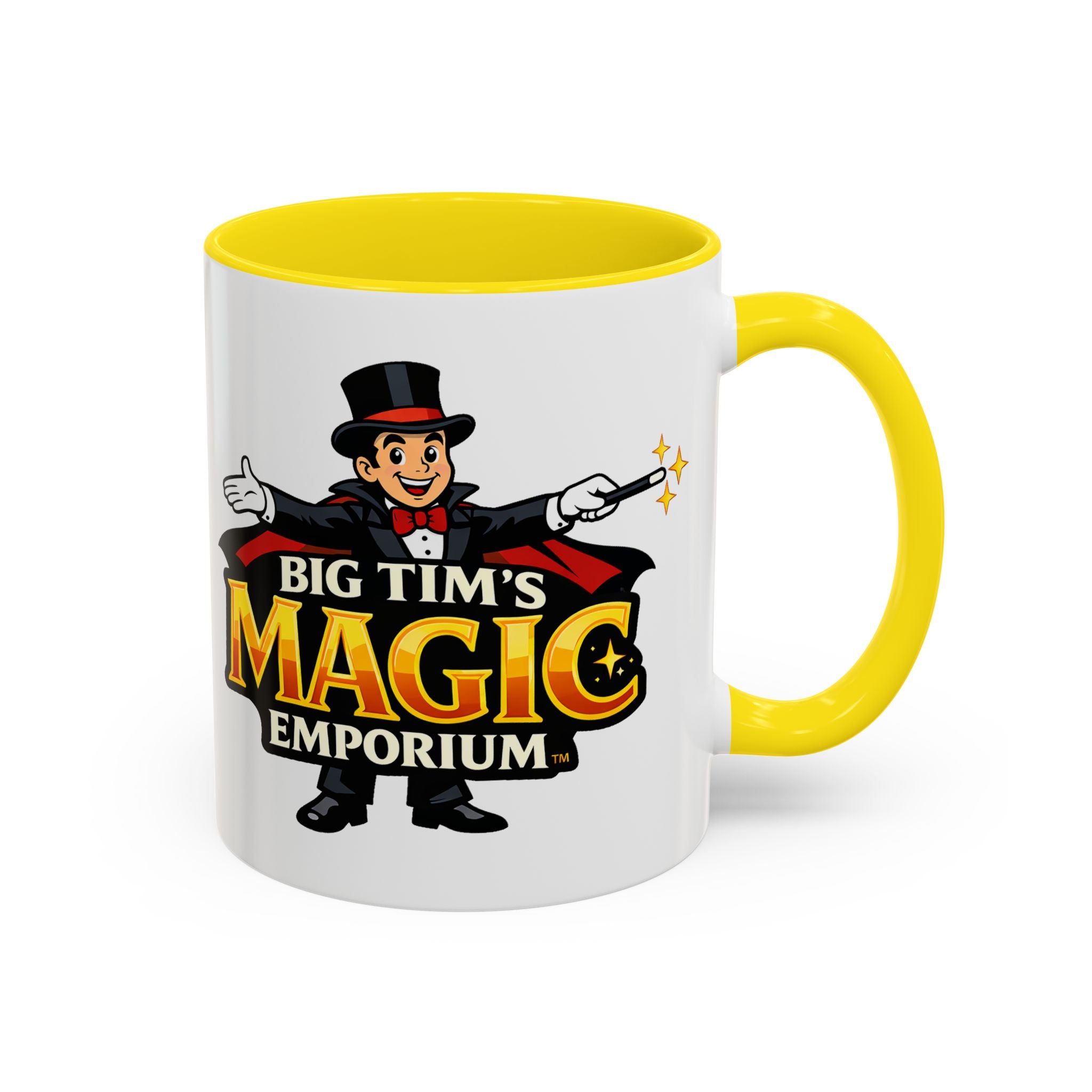 Magic Logo Coffee Mug — "Big Tim's Magic Emporium" Accent Mug (11/15oz) by Printify