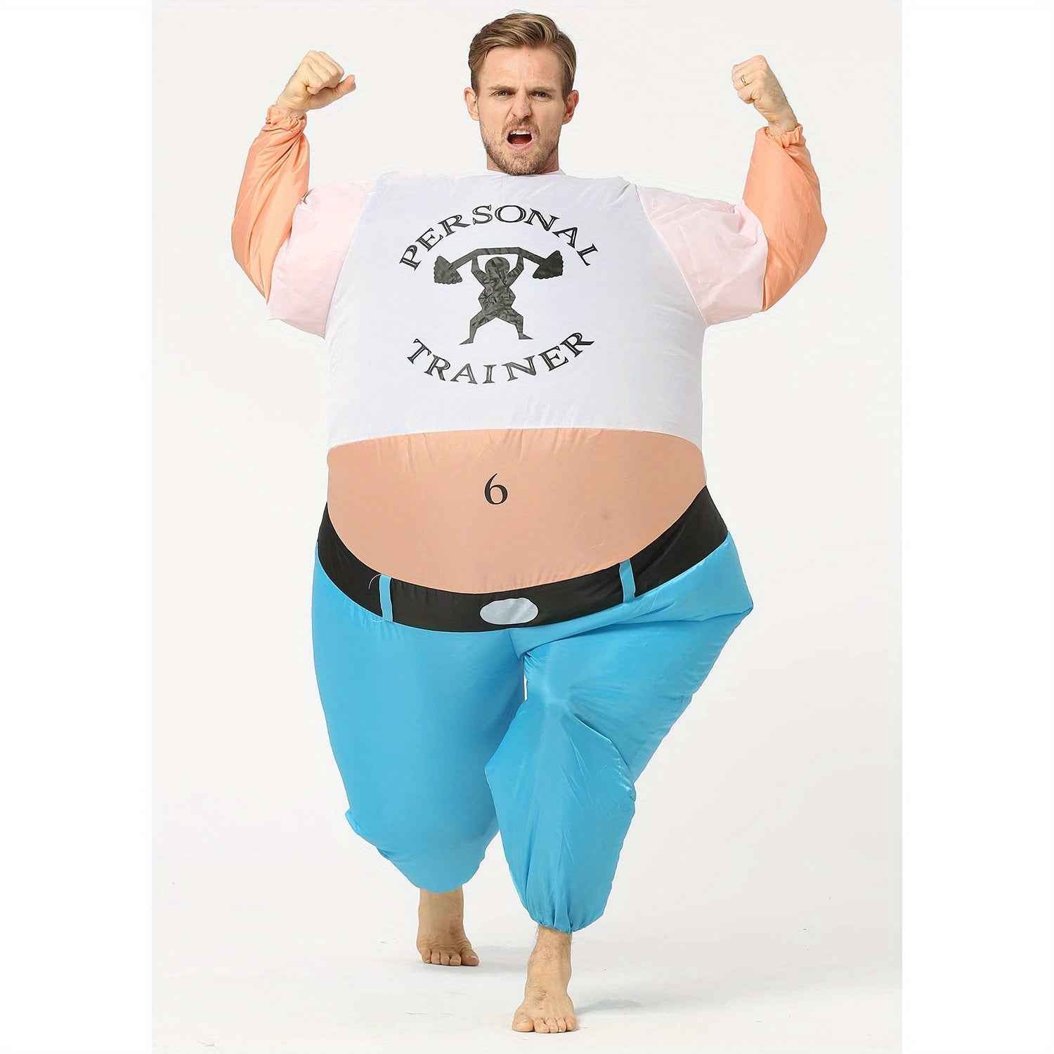 Inflatable Costume for Personal Trainers, Inflatable Workout Outfit, Shoulder Press Design, Suitable for Adults