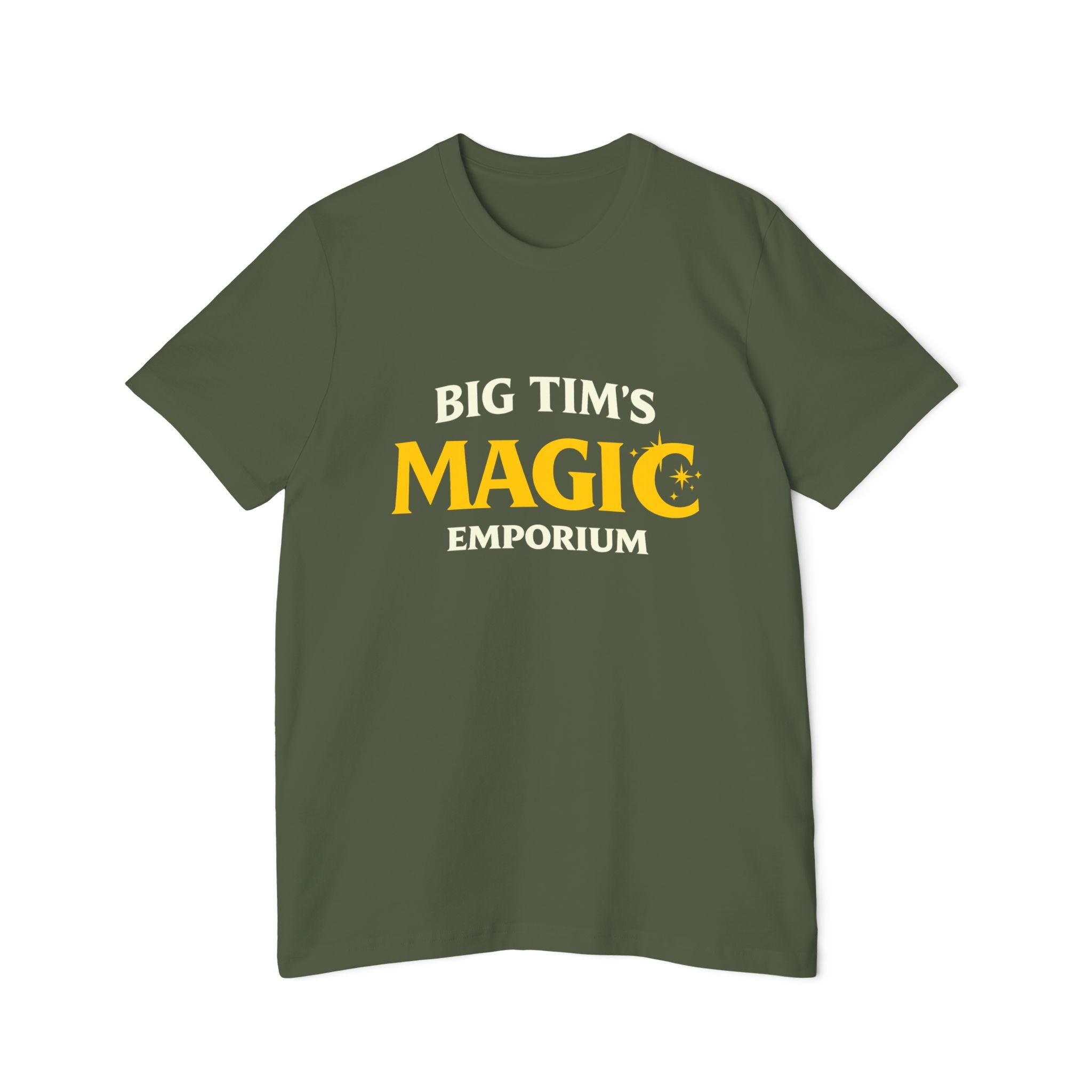 "Big Tim's Magic Emporium" - Retro Logo Tee T-Shirt by Printify
