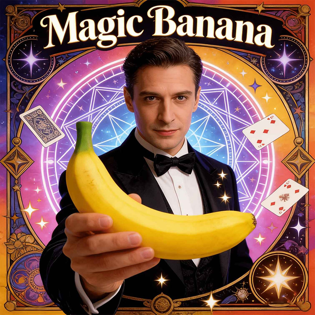 Magic Banana, a Realistic Banana That Appears Out of Thin Air, a Close-up Magic Prop. Instructional Video Available on the Product Details Page