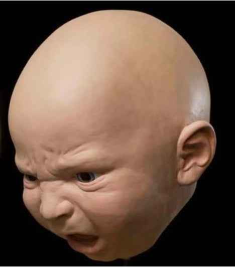 Crying Mask Funny S Y Angry Baby Face Latex Mask Headgear Halloween by Baby Joy