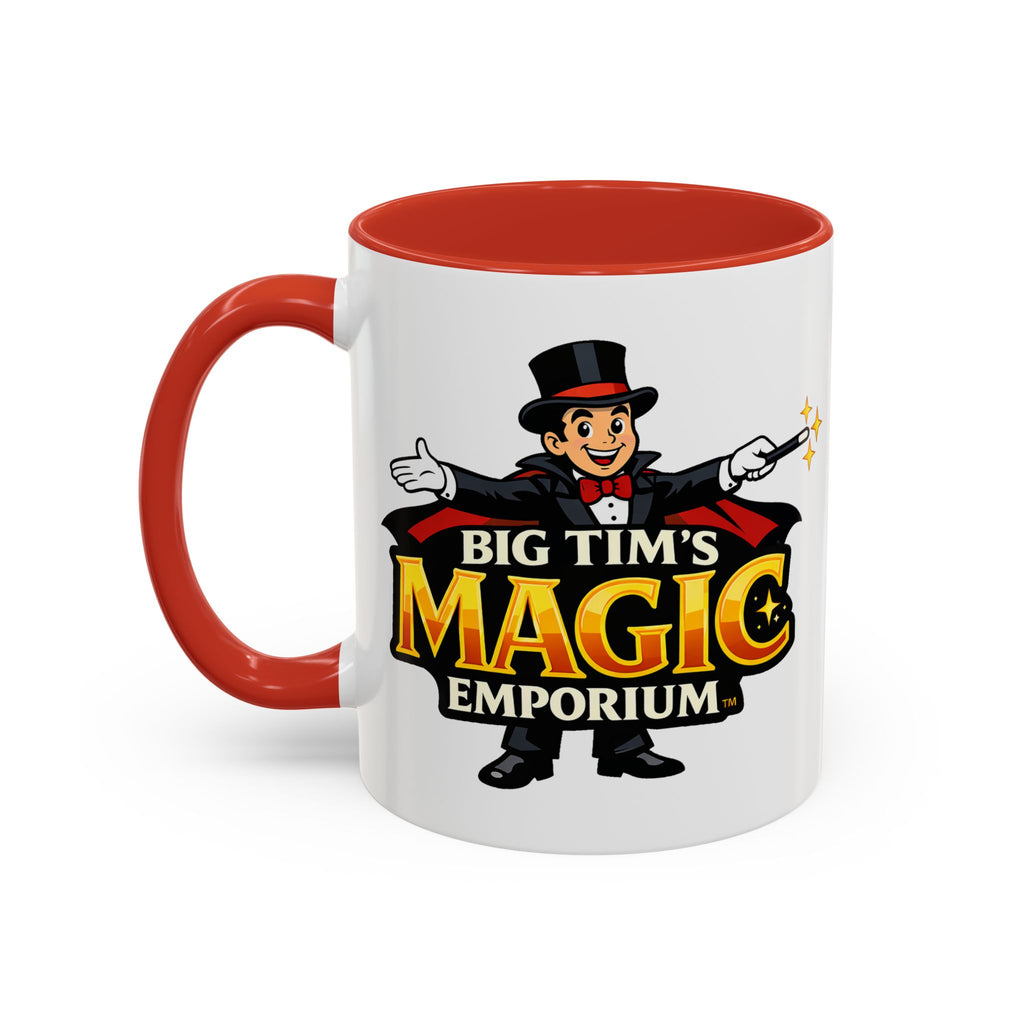 Magic Logo Coffee Mug — "Big Tim's Magic Emporium" Accent Mug (11/15oz) by Printify