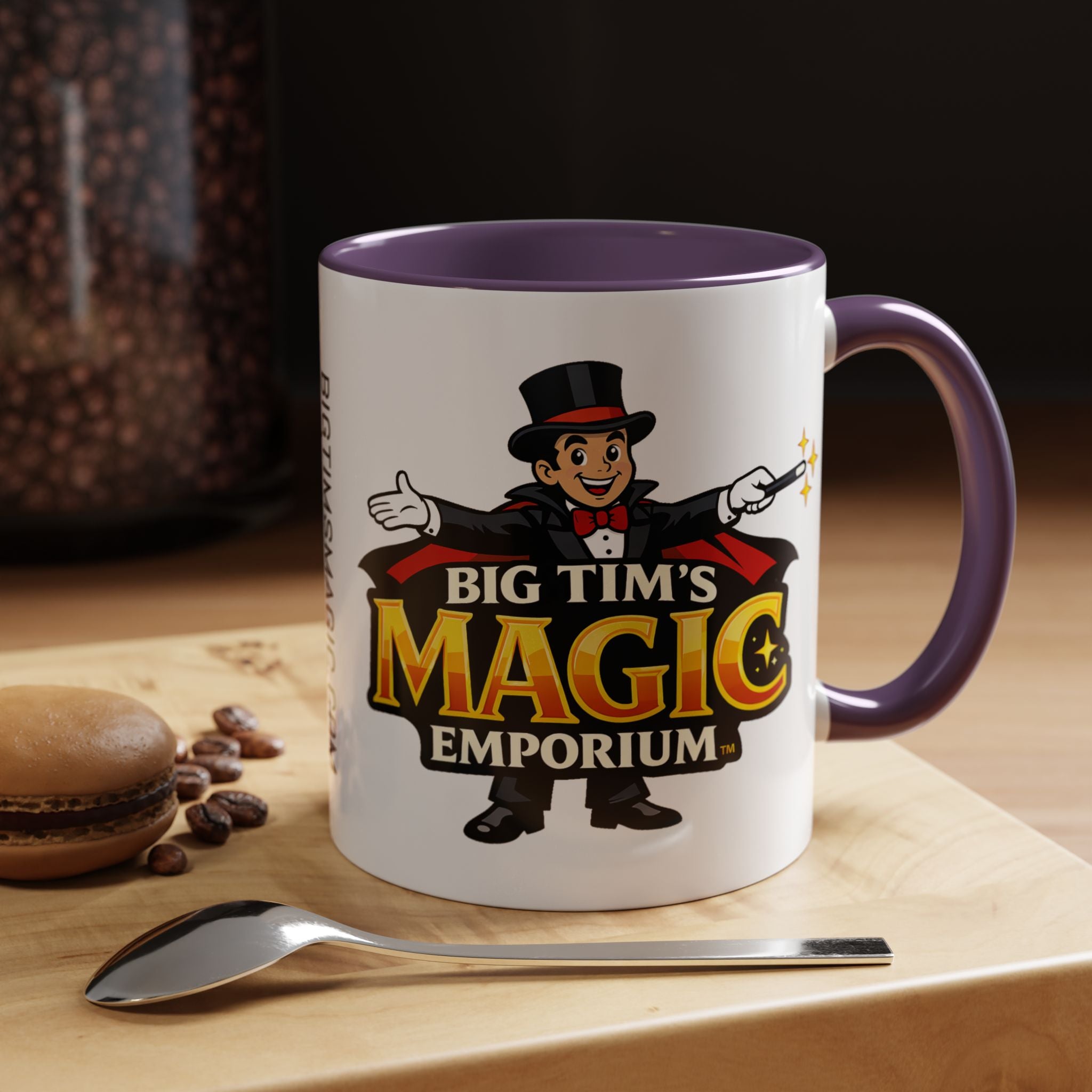 Magic Logo Coffee Mug — "Big Tim's Magic Emporium" Accent Mug (11/15oz) by Printify