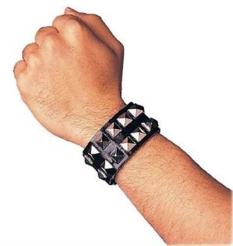 Double Studded Punk Goth Wristband Costume Accessory by HalloweenStore.com