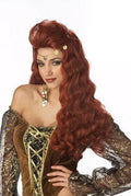 Madame Destiny Wavy Curly Auburn Wig with Coin Trim by HalloweenStore.com